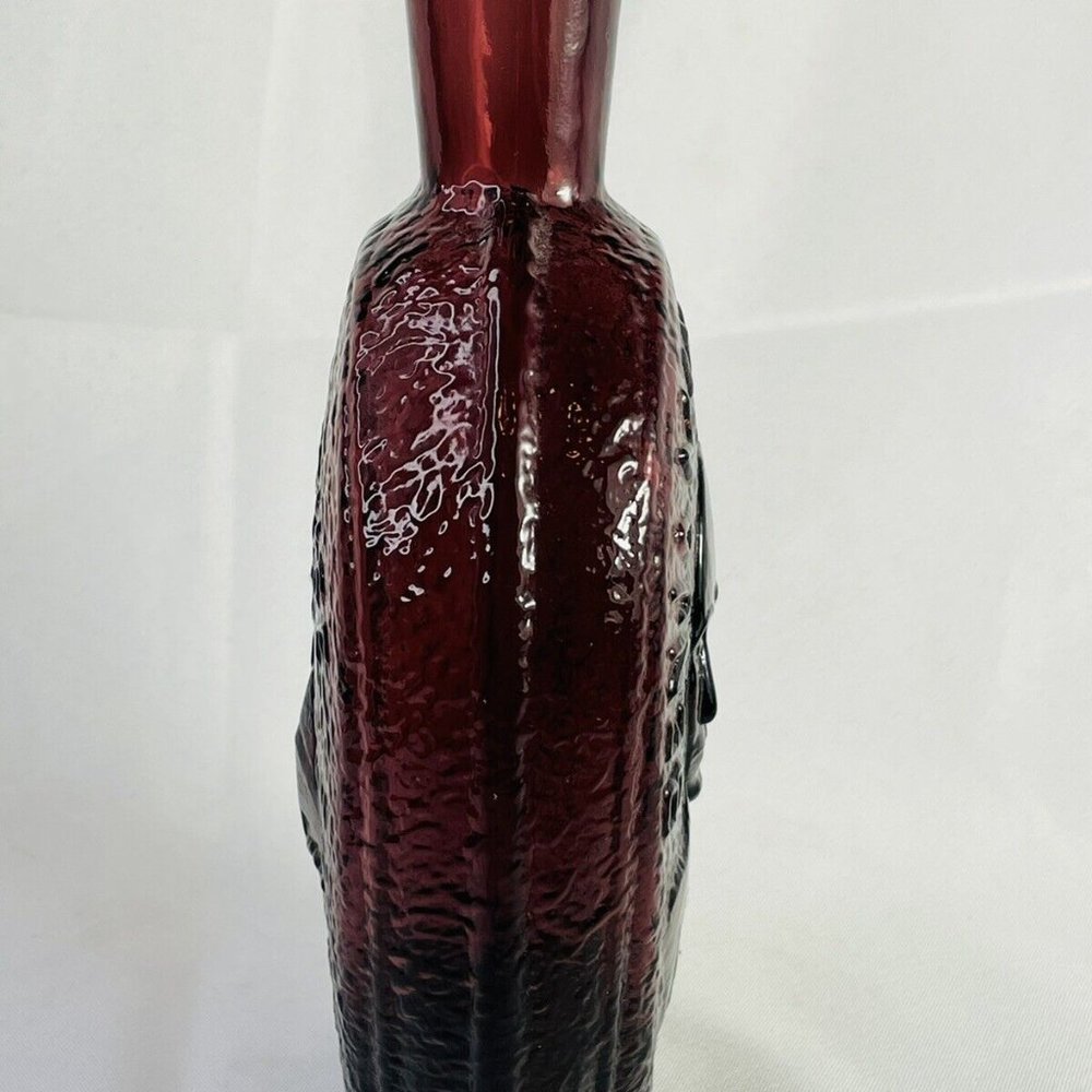 Vintage Red Carnival M Bottle Benjamin Franklin Bi Wheaton Glass Works Vase - Picture 6 of 12